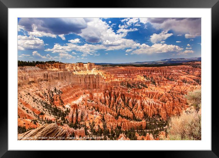 Amphitheater Inspiration Point Bryce Canyon Utah Framed Mounted Print by William Perry