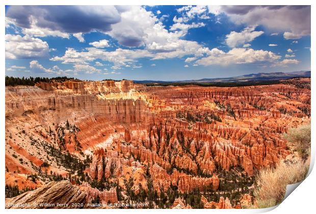 Amphitheater Inspiration Point Bryce Canyon Utah Print by William Perry