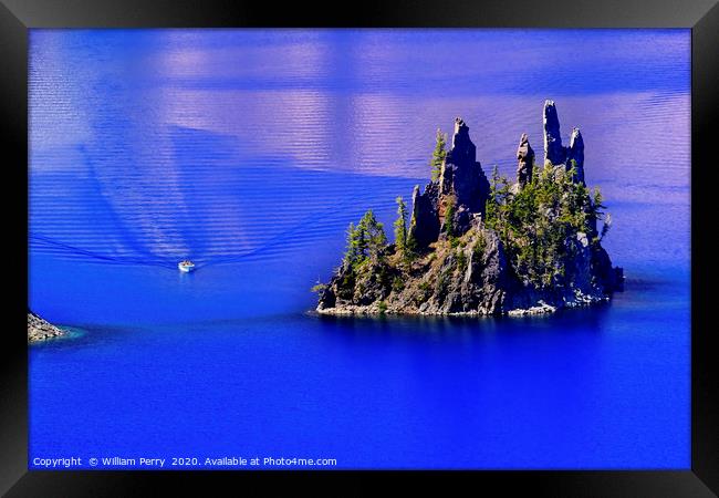 Phantom Ship Island Crater Lake Oregon Framed Print by William Perry