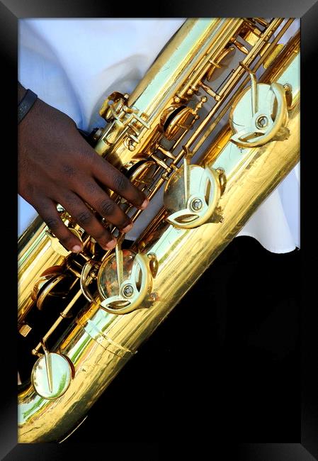 Saxophone player. Framed Print by Dr.Oscar williams: PHD