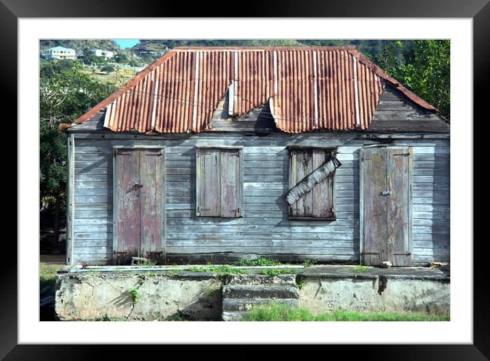 Caribbean shack. Framed Mounted Print by Dr.Oscar williams: PHD