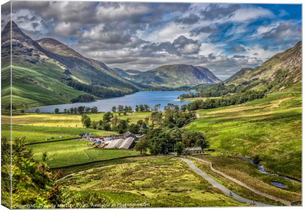 View Over Lake Buttermere Canvas Print by Andy Morton