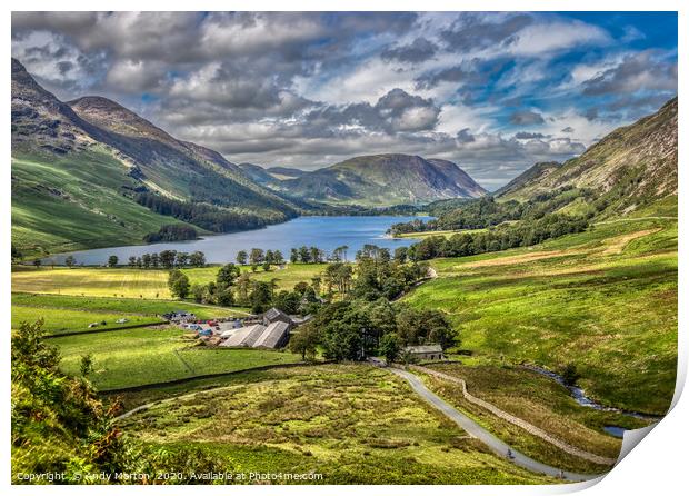 View Over Lake Buttermere Print by Andy Morton