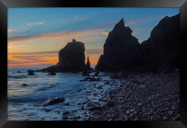 Sandymouth Bay Sunset Framed Print by CHRIS BARNARD