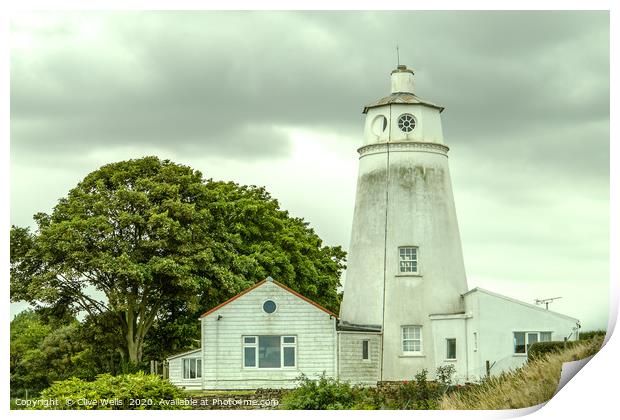 A dirty Sir Peter Scott Lighthouse still stands pr Print by Clive Wells