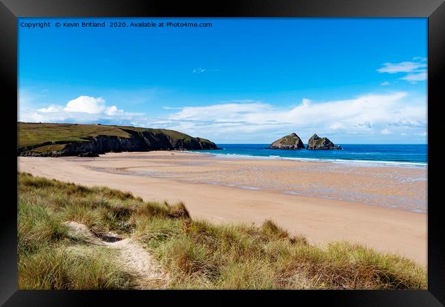 holywell bay cornwall Framed Print by Kevin Britland