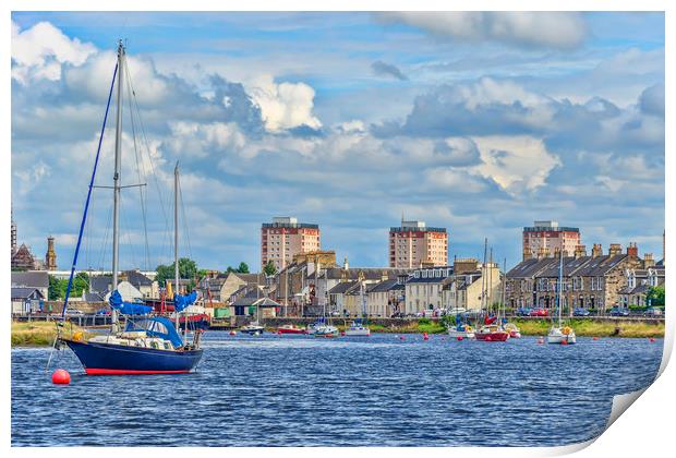 Irvine Harbour View Print by Valerie Paterson