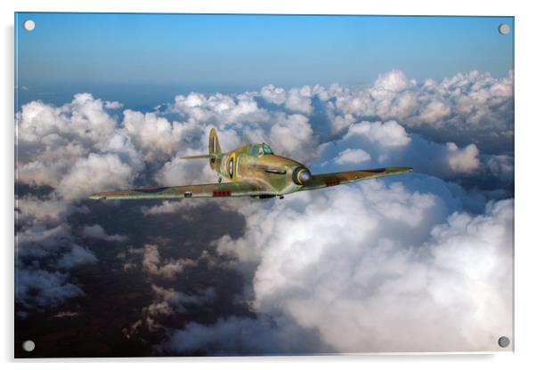RAF Hurricane JX-L in flight Acrylic by Gary Eason