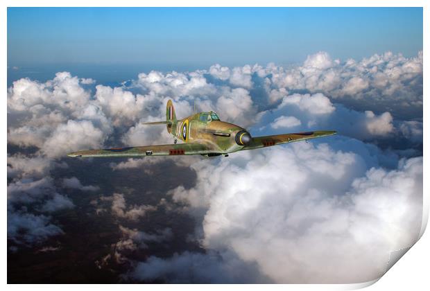 RAF Hurricane JX-L in flight Print by Gary Eason