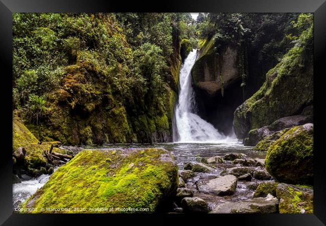 Costa Rica Waterfall Framed Print by Marco Diaz