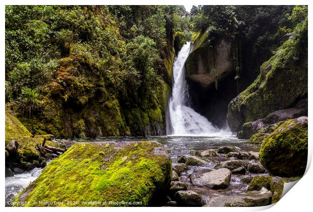 Costa Rica Waterfall Print by Marco Diaz