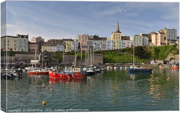 Tenby Harbour, Pembrokeshire Canvas Print by Harshil Shah