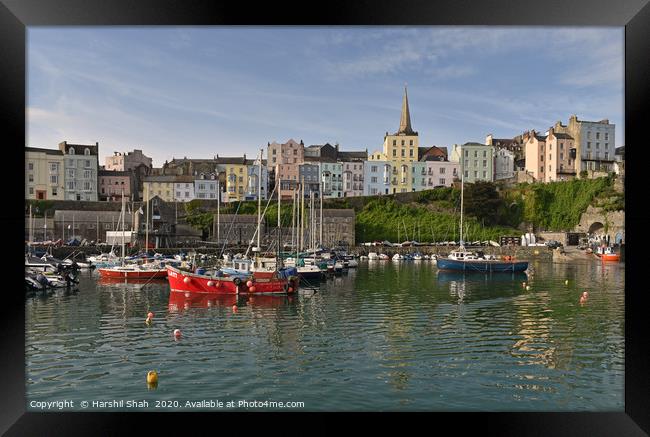 Tenby Harbour, Pembrokeshire Framed Print by Harshil Shah