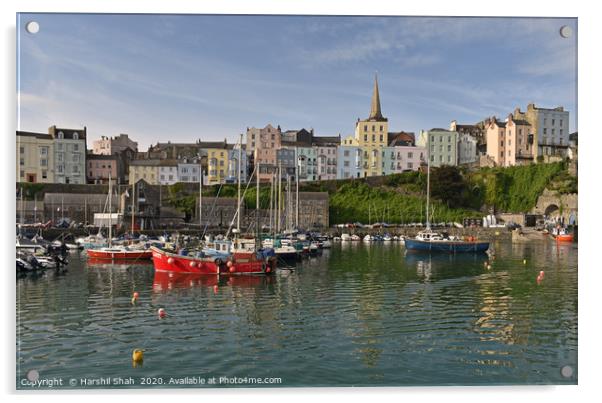 Tenby Harbour, Pembrokeshire Acrylic by Harshil Shah