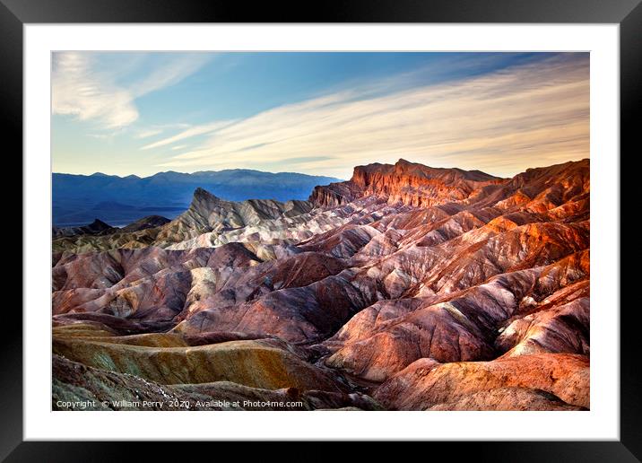 Zabruski Point Death Valley National Park Californ Framed Mounted Print by William Perry