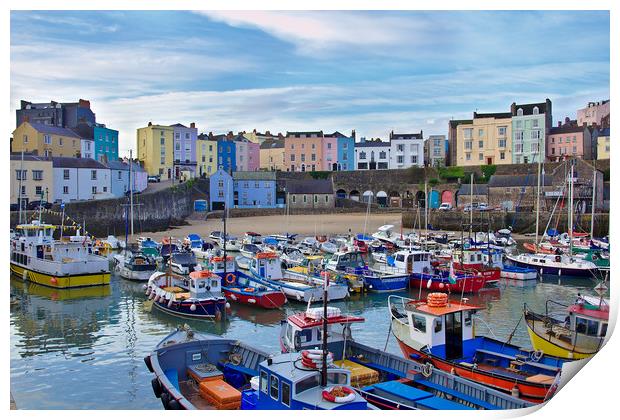 Tenby Harbour Colours Print by Jeremy Hayden