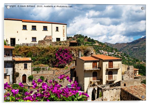 Savoca Sicily Acrylic by Kevin Britland