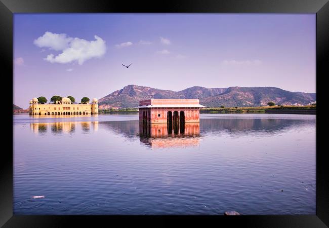 Wide angle shot of Jal mahal (Water Palace) agains Framed Print by Arpan Bhatia