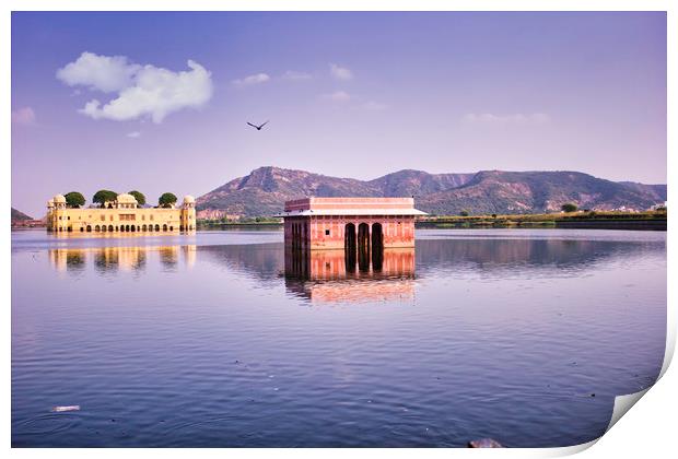 Wide angle shot of Jal mahal (Water Palace) agains Print by Arpan Bhatia