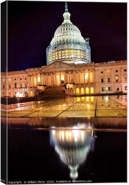 US Capitol Night Stars Washington DC Canvas Print by William Perry