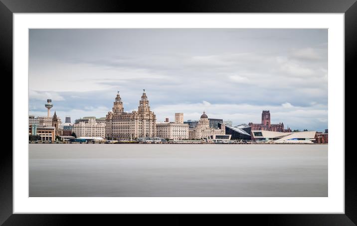 Letterbox crop of the Liverpool skyline Framed Mounted Print by Jason Wells