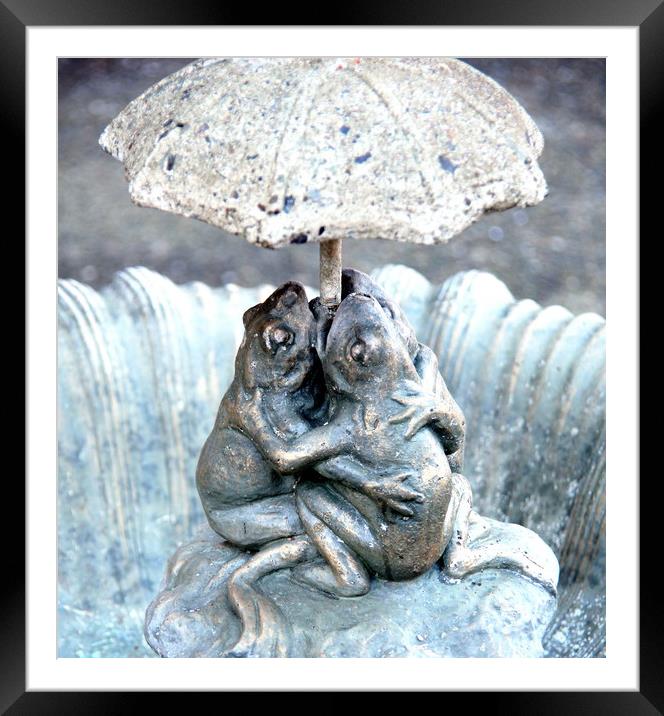 Frog stature water fountain. Framed Mounted Print by Dr.Oscar williams: PHD
