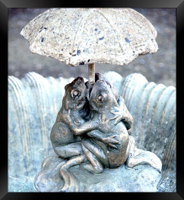 Frog stature water fountain. Framed Print by Dr.Oscar williams: PHD