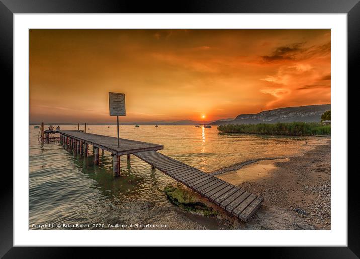 A Breathtaking Lake Garda Sunset Framed Mounted Print by Brian Fagan