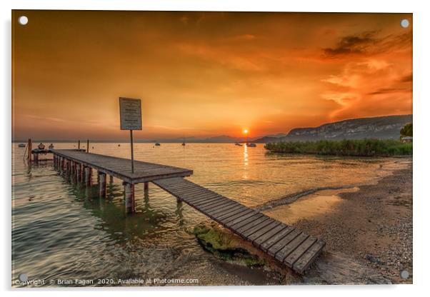 A Breathtaking Lake Garda Sunset Acrylic by Brian Fagan