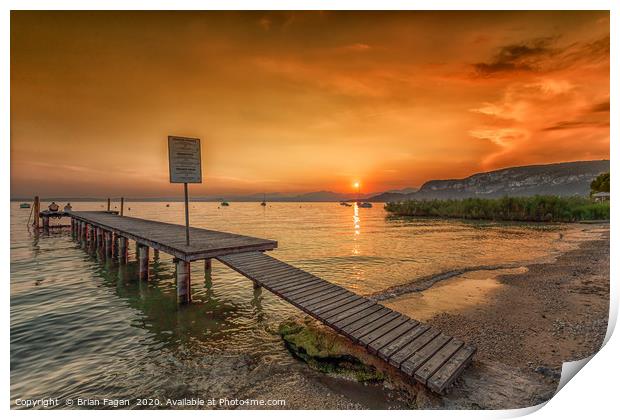 A Breathtaking Lake Garda Sunset Print by Brian Fagan