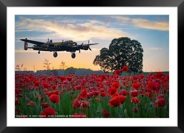 Lancaster Bomber coming home! Framed Mounted Print by John Stoves
