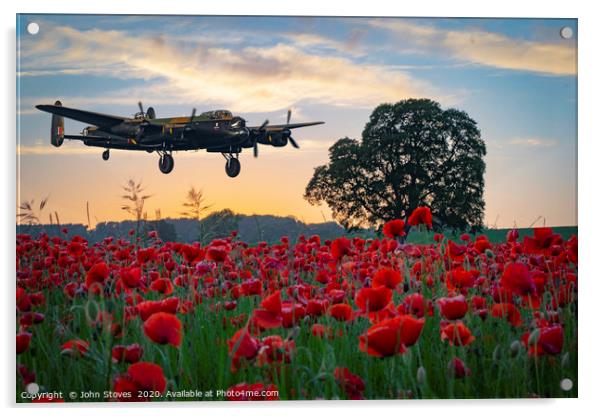 Lancaster Bomber coming home! Acrylic by John Stoves