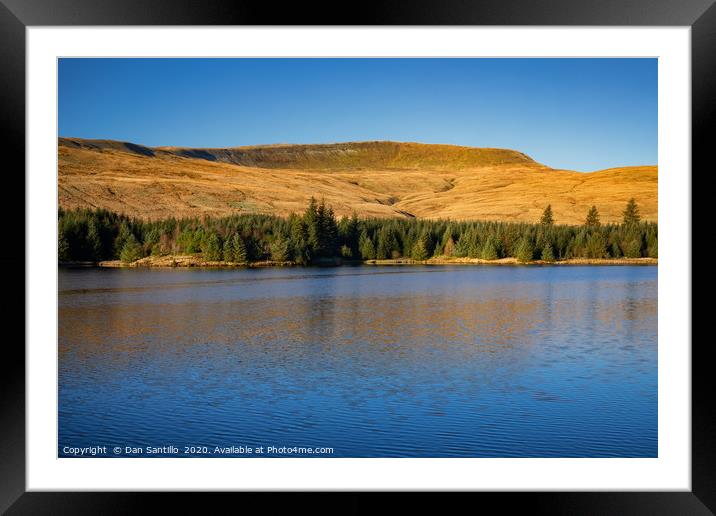 Beacons Reservoir and Fan Fawr, Brecon Beacons Framed Mounted Print by Dan Santillo
