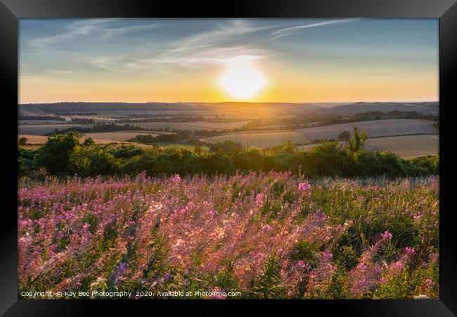 Sunset over Butser Hill, South Downs Framed Print by KB Photo