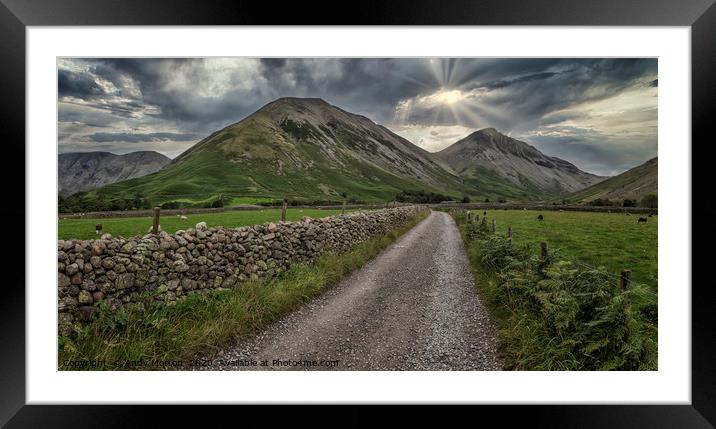 Wasdale Head Looking Towards Scafell Pike  Framed Mounted Print by Andy Morton