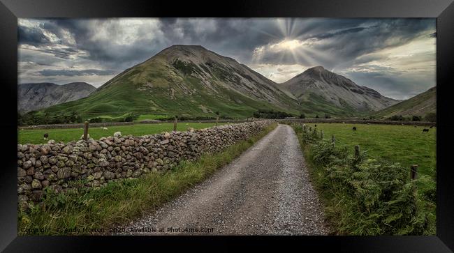 Wasdale Head Looking Towards Scafell Pike  Framed Print by Andy Morton