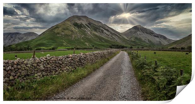 Wasdale Head Looking Towards Scafell Pike  Print by Andy Morton