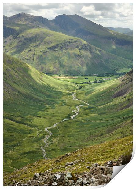 The Mosedale Valley (Wasdale) Print by John Malley