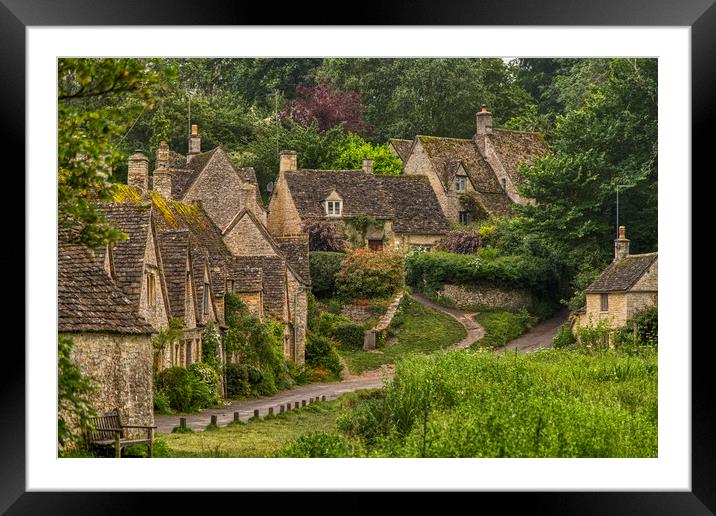Arlington Row in the Cotswolds Framed Mounted Print by Dave Williams