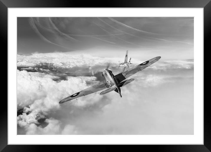 Hawker Hurricane deflection shot, B&W version Framed Mounted Print by Gary Eason