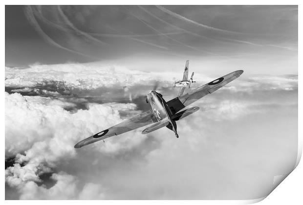 Hawker Hurricane deflection shot, B&W version Print by Gary Eason