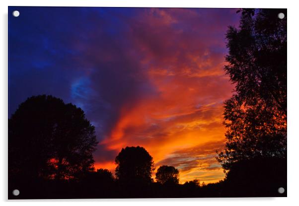 Sunset at St James Lake Brackley Acrylic by Jeremy Hayden