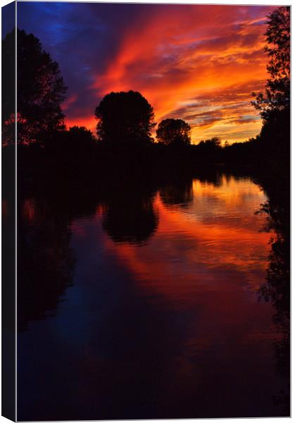 Brackley Lake Sunset Reflections Canvas Print by Jeremy Hayden