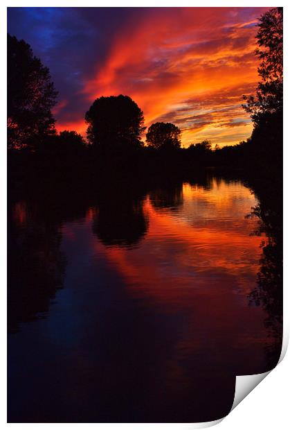 Brackley Lake Sunset Reflections Print by Jeremy Hayden