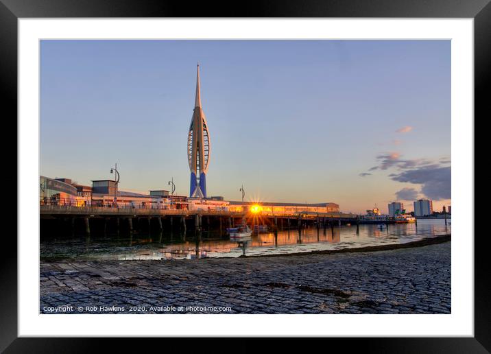 Spinaker Tower Twylight Framed Mounted Print by Rob Hawkins