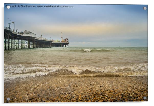 Brighton pier Acrylic by Zita Stanko