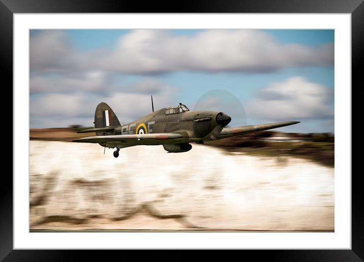 Hurricane and the White Cliffs Framed Mounted Print by J Biggadike