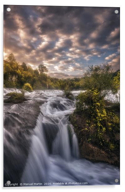 Rheinfall in the morning Acrylic by Manuel Martin