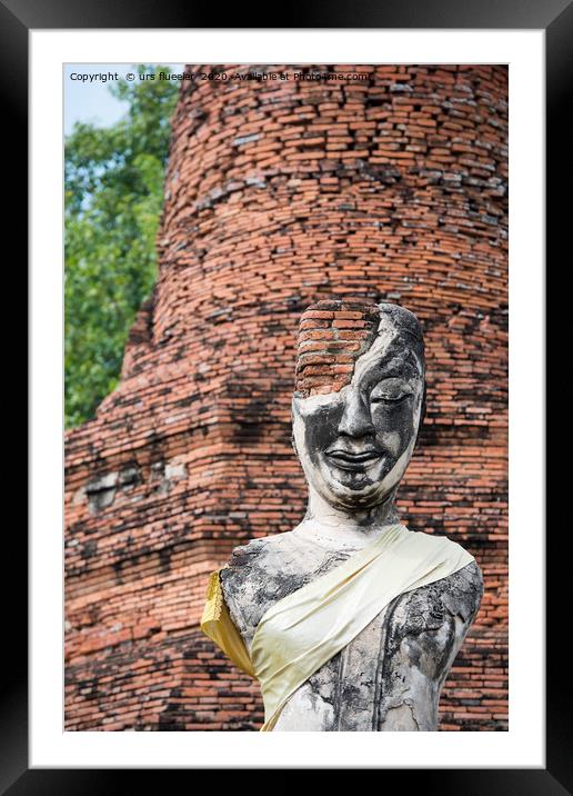 ASIA THAILAND AYUTHAYA HISTORICAL PARK Framed Mounted Print by urs flueeler