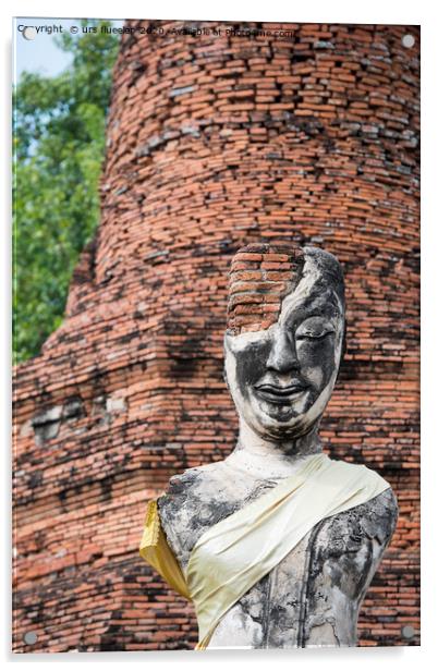 ASIA THAILAND AYUTHAYA HISTORICAL PARK Acrylic by urs flueeler